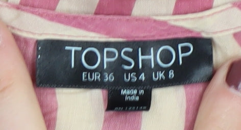 Topshop Womens Multicolour Cotton Camisole Tank Size 8