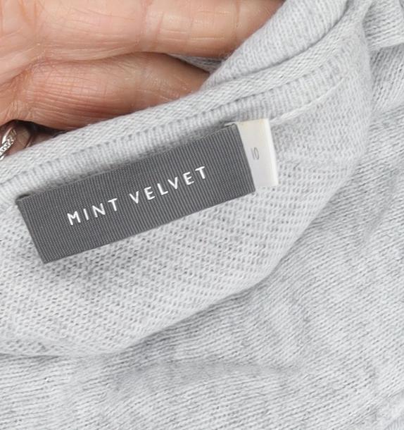Mint Velvet Women's Grey V-Neck Pullover Jumper Size 10