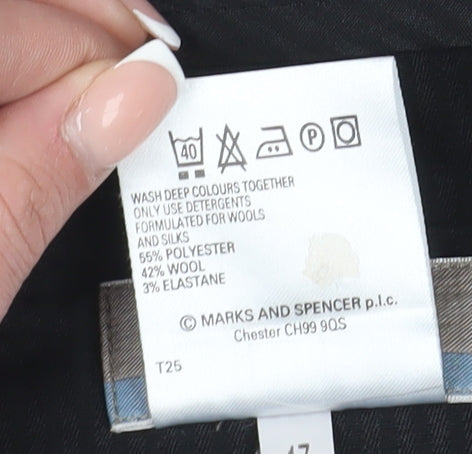 Marks & Spencer Men's Black Trousers, Size 36, Formal