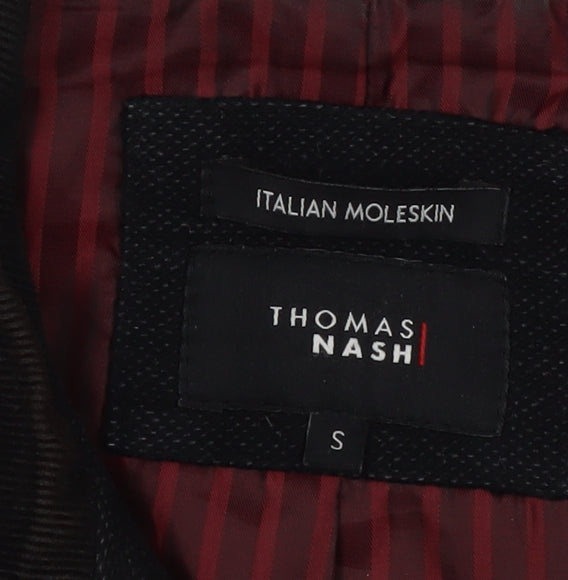 Thomas Nash Men's Black Mid-Length Jacket Size S