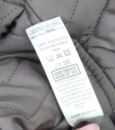 BHS Women's Brown Quilted Mid-Length Coat Size 16