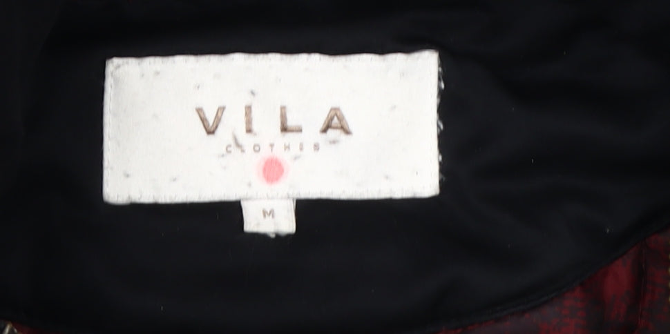 Vila Women's Black Parka Coat M - Hooded, Winter Ready