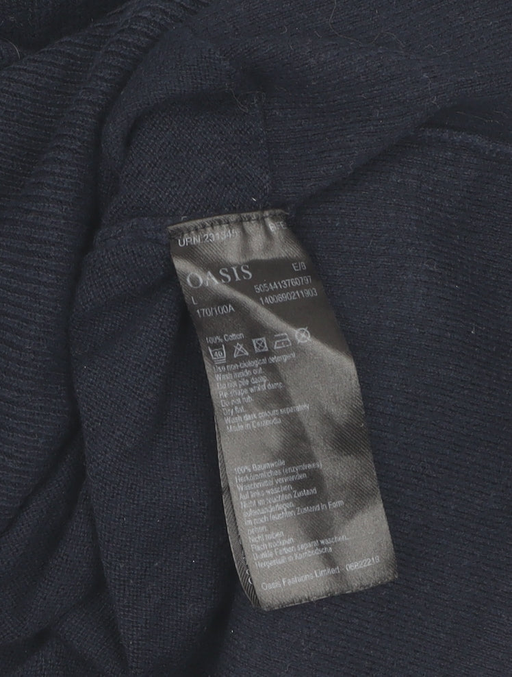 Oasis Women's Blue Cable-Knit Cardigan, Size L