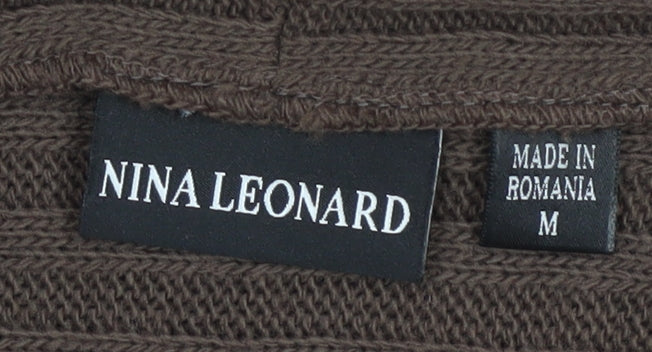 Nina Leonard Women's Brown Cardigan M Knit Jumper