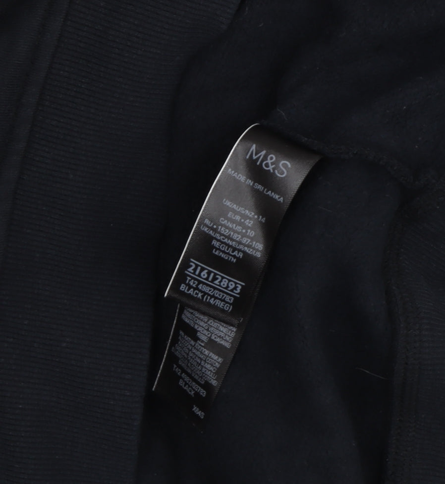 M&S Women's Black Hoodie, Size 14, Casual Pullover