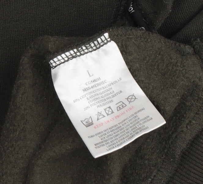 Brave Soul Men's Green Full Zip Hoodie, Size L