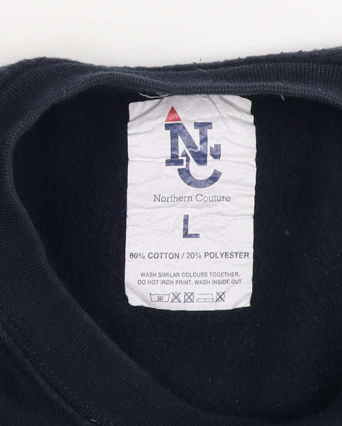 Northern Couture Men's Blue Large Logo Pullover Sweatshirt