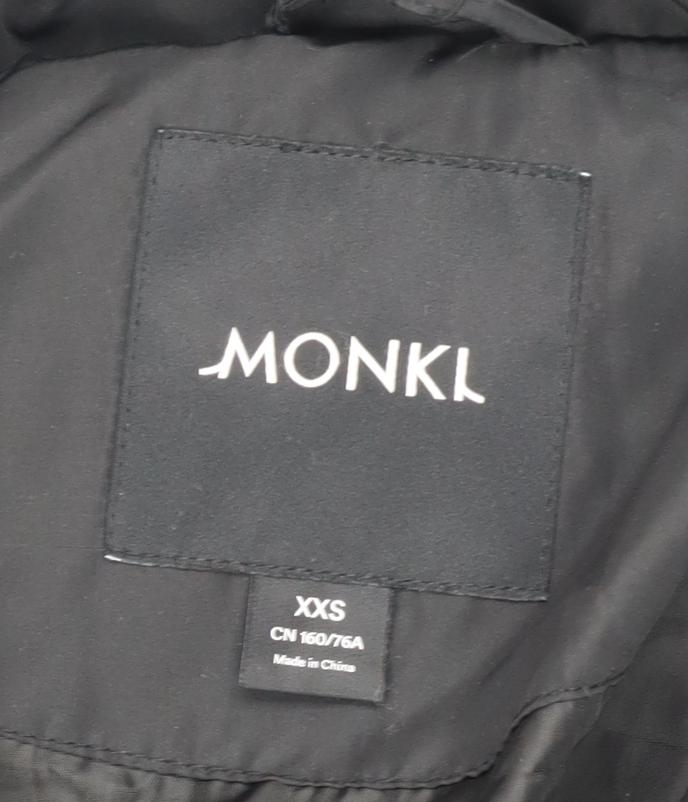 Monki Women’s Black Puffer Jacket 2XS Full Zip Casual