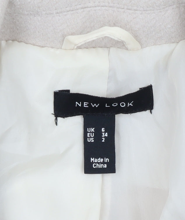 New Look Beige Women's Mid-Length Overcoat Size 6