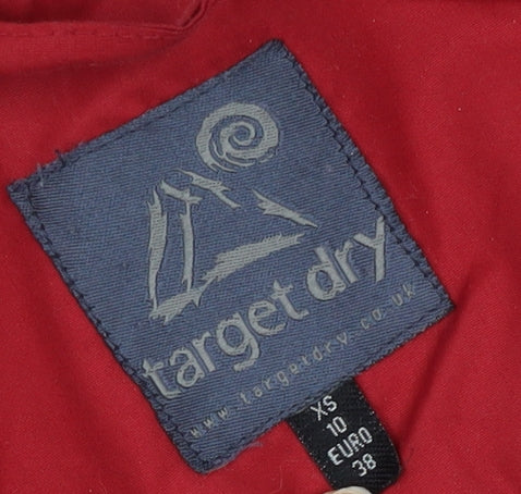 Target Dry Women's Red Rain Coat Jacket, Size 10, Hooded