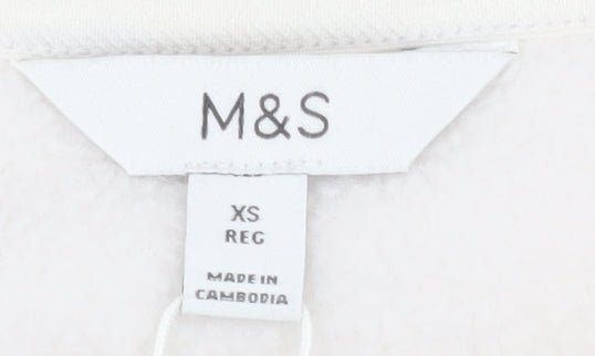 Marks & Spencer Women's White Fleece Jacket XS
