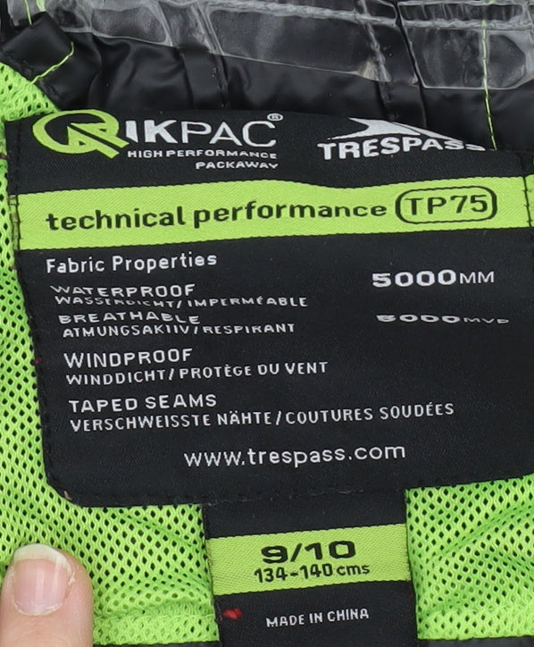 Additional view of Trespass boys’ black windbreaker jacket, size 9-10