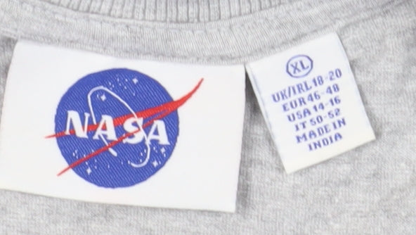 Grey NASA Unisex Space T-Shirt XL Jersey Cotton