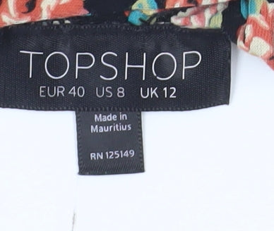 Topshop Women's Floral Black Camisole Top Size 12