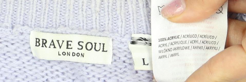 Brave Soul Women's White Pullover Jumper Size L