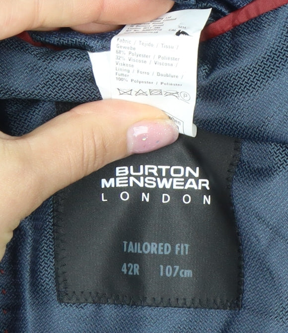 Burton Menswear London Blue Men's Regular Fit Blazer 42R