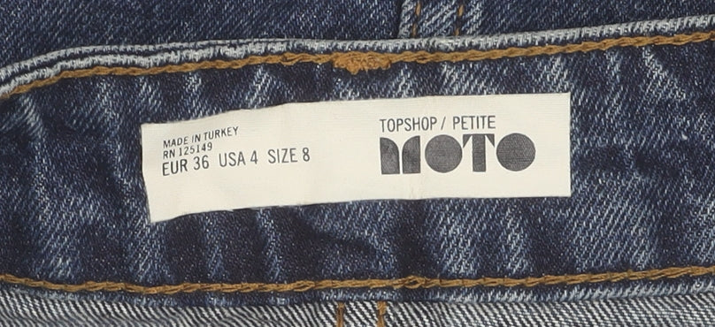 Topshop Women's Blue Denim Button Skirt Size 8