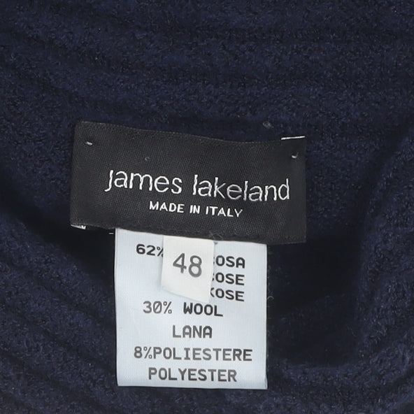 James Lakeland Women's Blue Roll Neck Pullover Jumper - Size 20