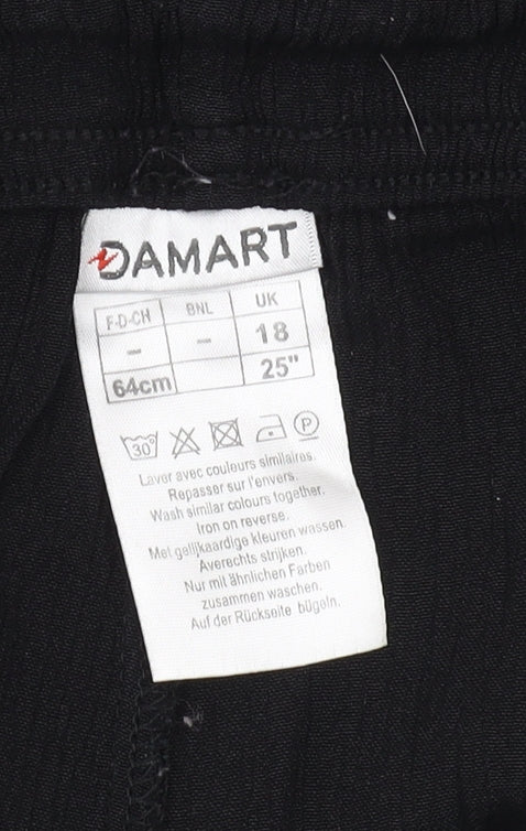Damart Women's Black Trousers Size 18 Viscose Blend