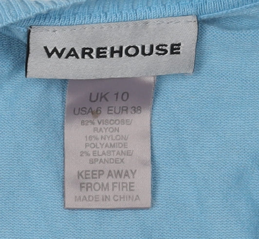 Warehouse Women's Blue Sleeveless Vest UK 10