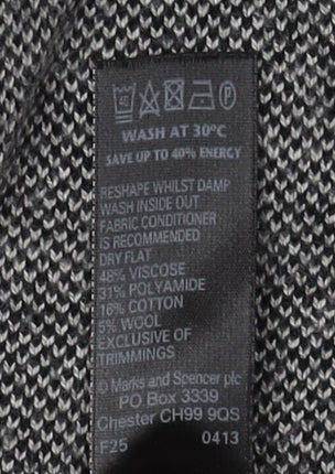 Marks & Spencer Women's Black Striped Pullover Jumper