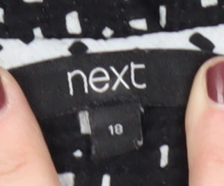 Next Women's Black Geometric Top - Size 18
