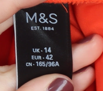 Marks & Spencer Women's Orange Polka Dot Blouse Size 14