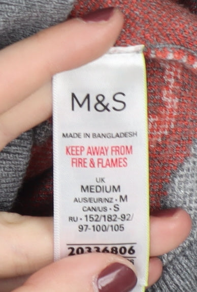 Marks and Spencer Women's Multicoloured Mock Neck Jumper M