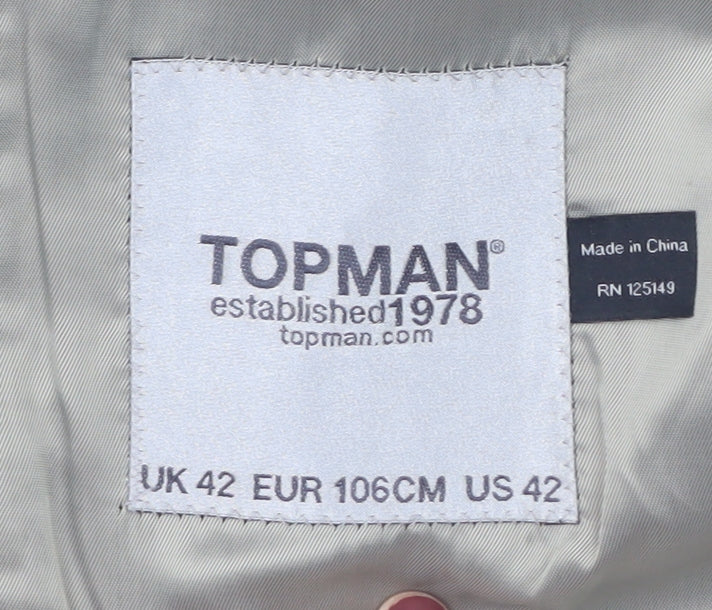 Topman Men's Black Blazer, Size 42, Formal Single-Breasted Jacket