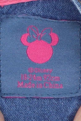Brand and care label for Disney girls’ blue minnie mouse shirt dress - 18-24 months