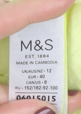 Marks & Spencer Women's Yellow T-Shirt, Size 12