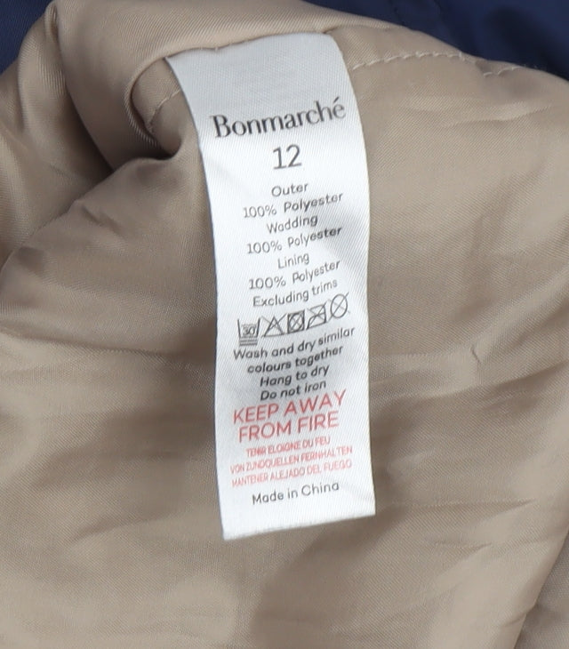 Bonmarché Women's Blue Parka Jacket Size 12