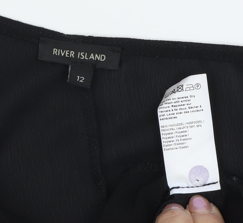River Island Women's Black Off-Shoulder Blouse, Size 12
