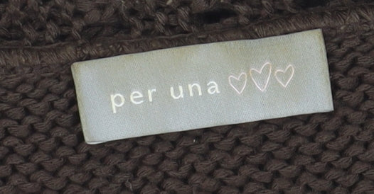 Per Una Women's Brown Open-Knit Vest Jumper M