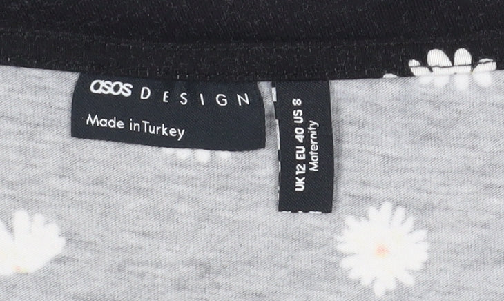 ASOS DESIGN Black Floral Maternity Blouse Size 12