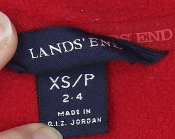 Lands' End Women's Red XS Fleece Pullover Sweatshirt