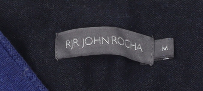 RJR.John Rocha Men’s Blue Cotton V-Neck Jumper M