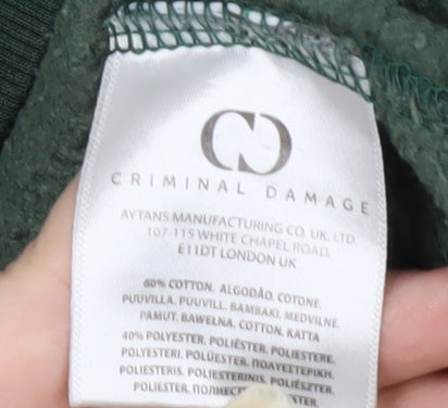 Criminal Damage Men's Green Pullover Hoodie S