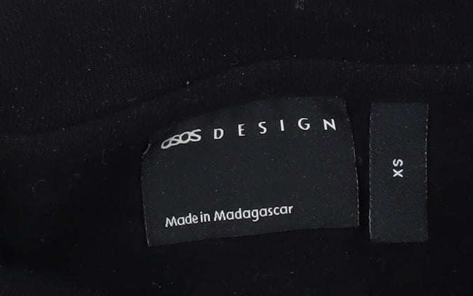 ASOS DESIGN Men's Black XS Henley Sweatshirt