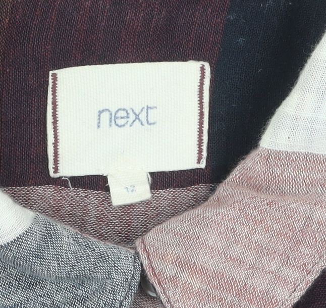 Next Women's Multicoloured Plaid Button-Up Shirt