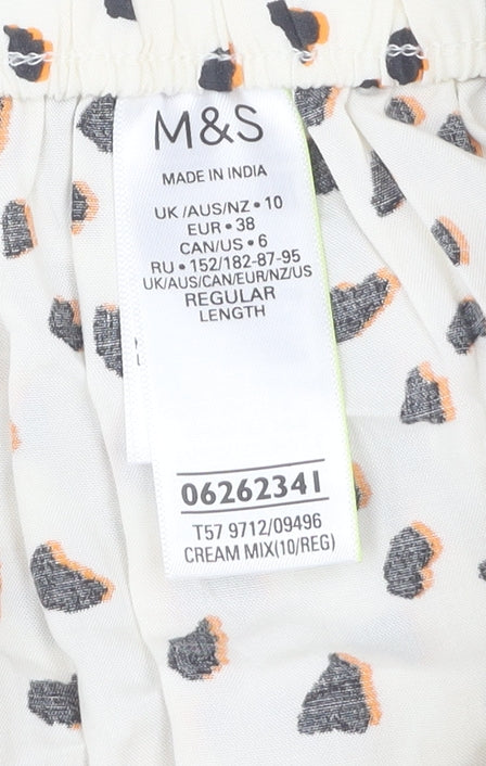 Marks & Spencer Women Ivory Animal Print Trousers