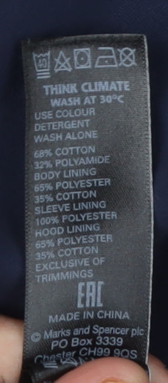 Marks & Spencer Women's Blue Anorak Jacket Size 8