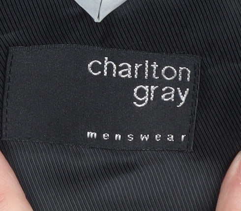 Charlton Gray Men's Black Check 46 Regular Suit Jacket