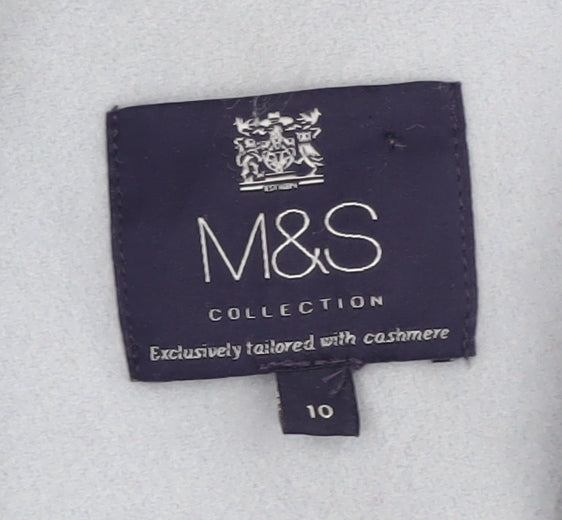 Marks & Spencer Women's Blue Long Coat - Size 10