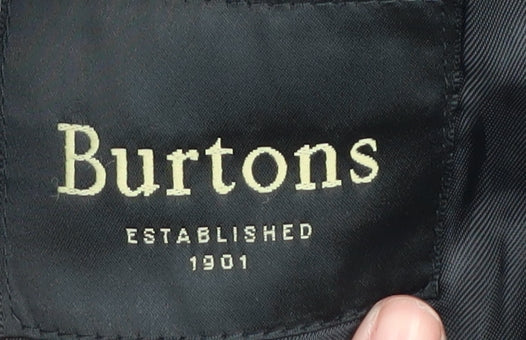 Burtons Men's Black Striped Wool Blazer Jacket 44L