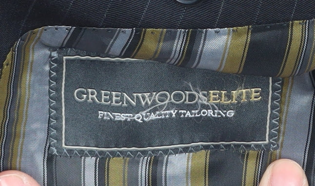 Greenwoods Elite Men's Black Striped Suit Jacket 38R