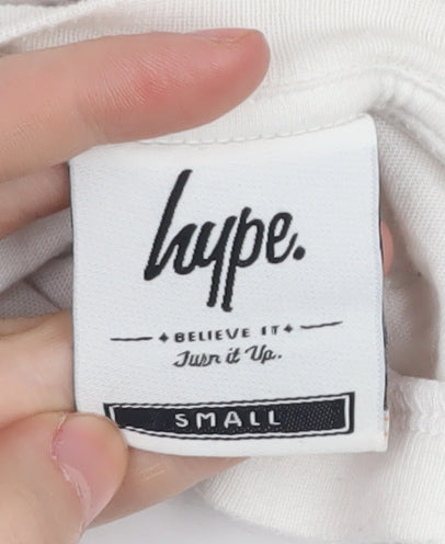 Hype Men's White Graphic Print T-Shirt Size S