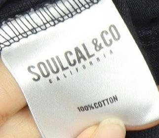 SoulCal Men's Black Anchor Print Polo Shirt M