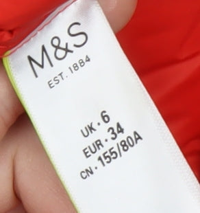 Marks and Spencer Red Women's Puffer Waistcoat Size UK 6