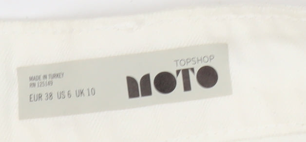 Topshop Women’s White 10 Straight Short Skirt with Pockets
